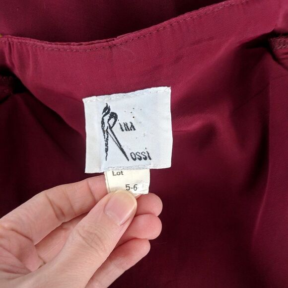 Dark Red Dress Sleeveless with Bolero Jacket XS Rina Rossi 80s 90s - Picture 7 of 8